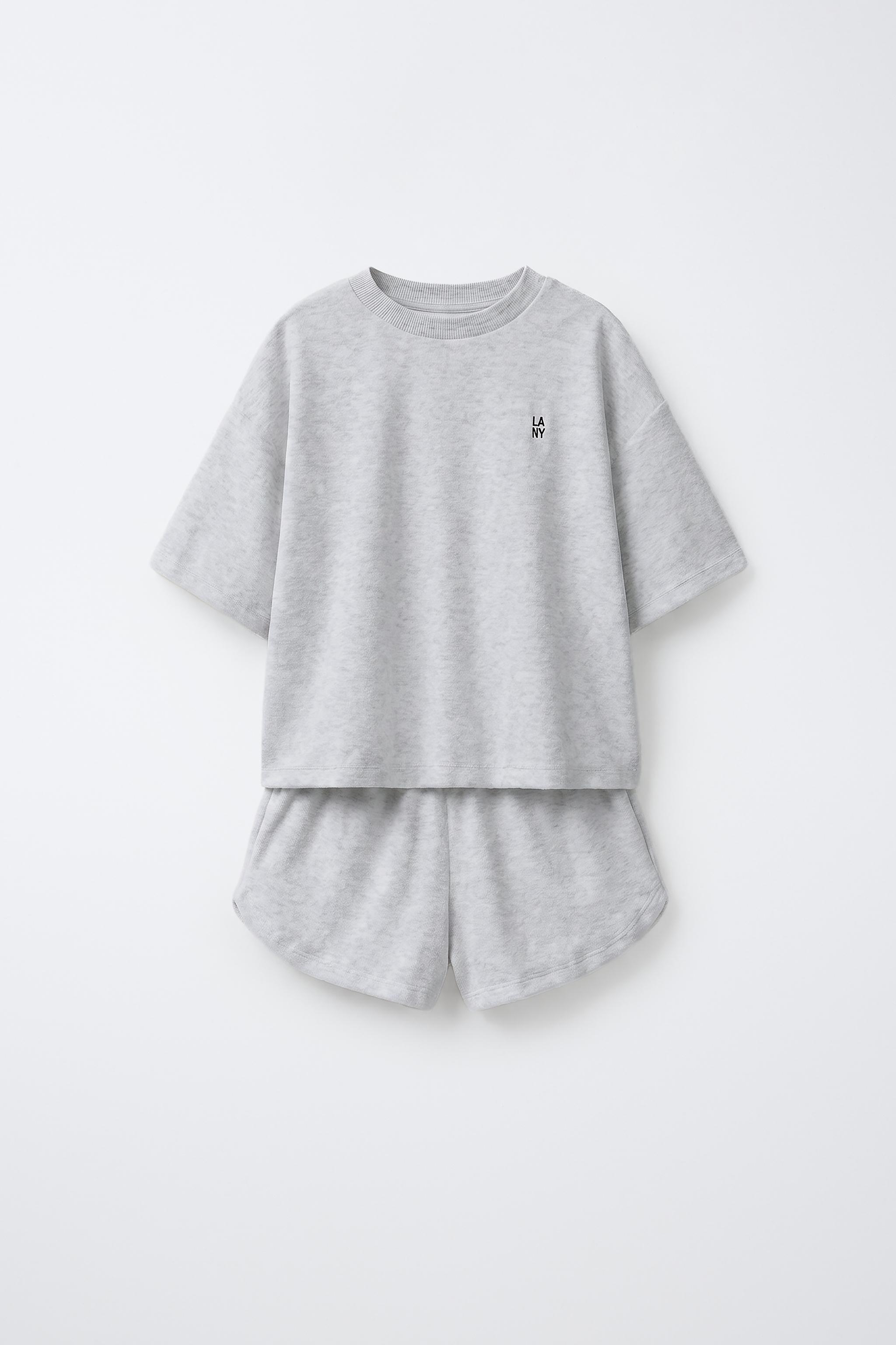 TOWEL EFFECT T-SHIRT AND BERMUDA SET